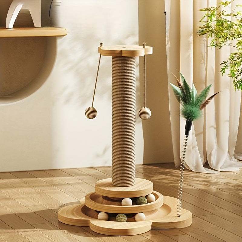 Cat Scratching Pole for Happy Cats | Durable Sisal Cat Scratch Post!!!