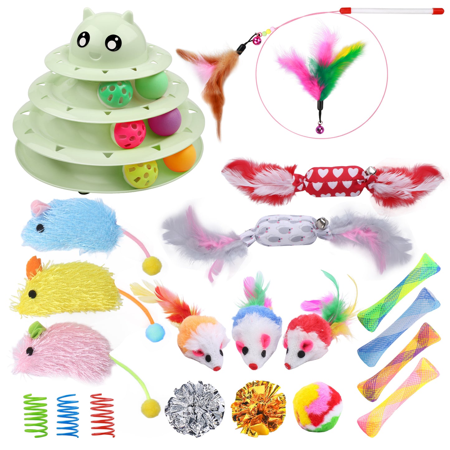 Upsky Cat Toys Roller Turntable Set for Indoor Cats