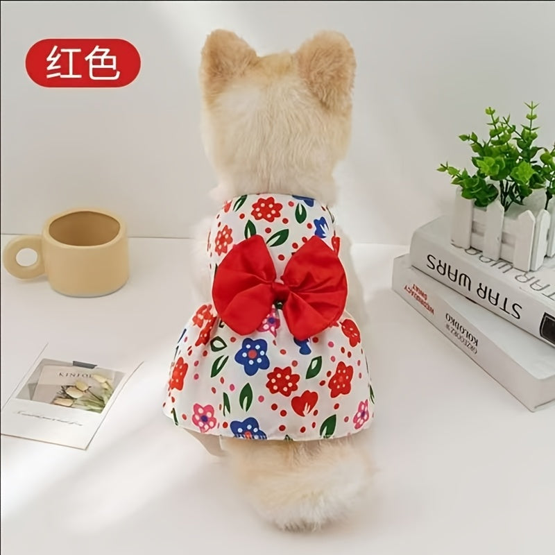 Cute Bow Dress Set for Puppies and Kittens This Summer