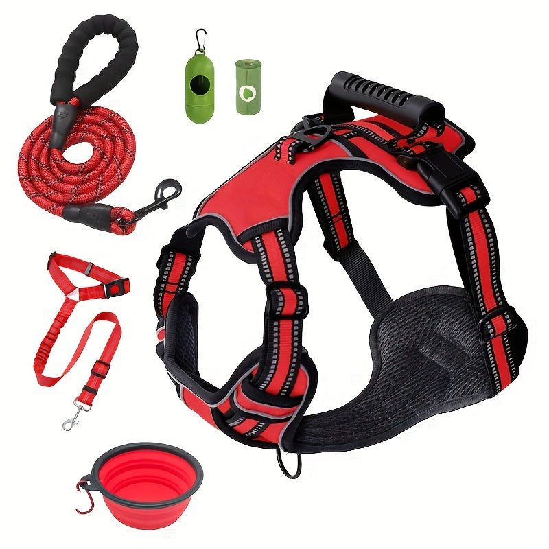 MUMUPET No Pull Dog Harness And Leash Set Reflective