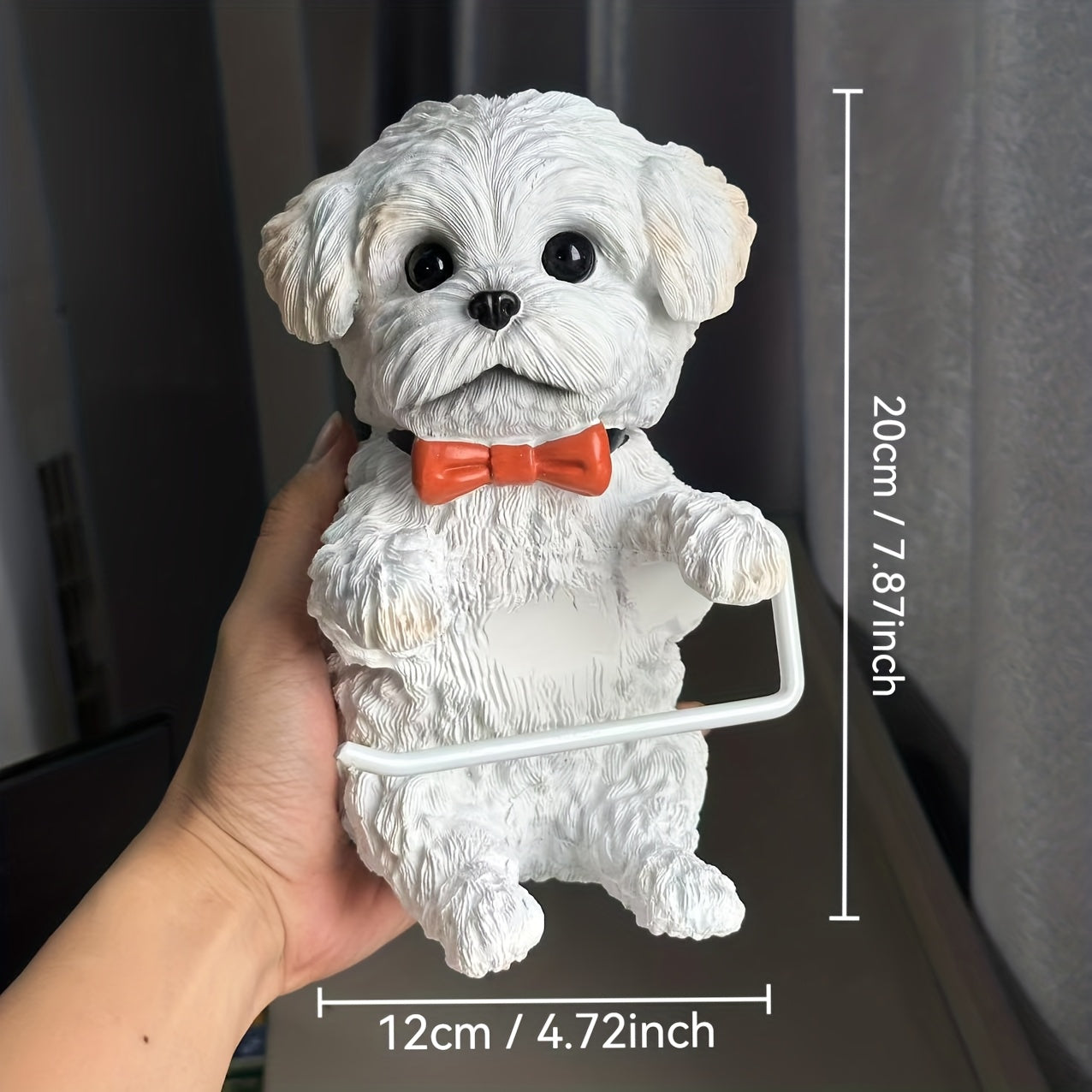 Rustic Cartoon Dog Tissue Holder Resin Home Decor Accent