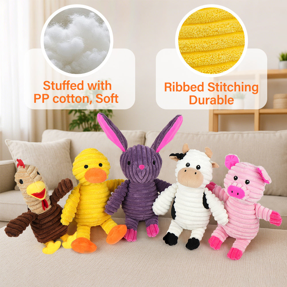 Plush Squeaky Dog Toys Assortment for Playful Pets