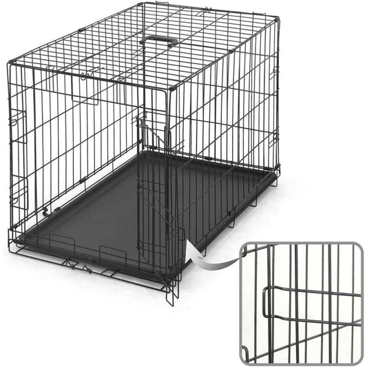 CAPHAUS Foldable Dog Crate With Divider And Leakproof Pan