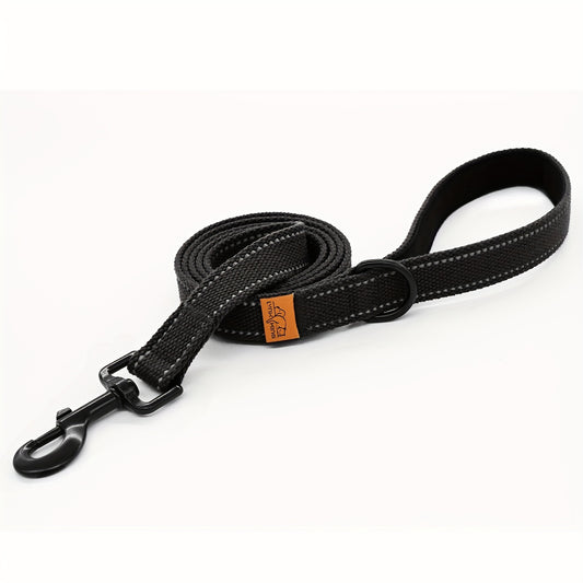 Reflective Nylon Dog Leash with Padded Handle and Swivel Hook