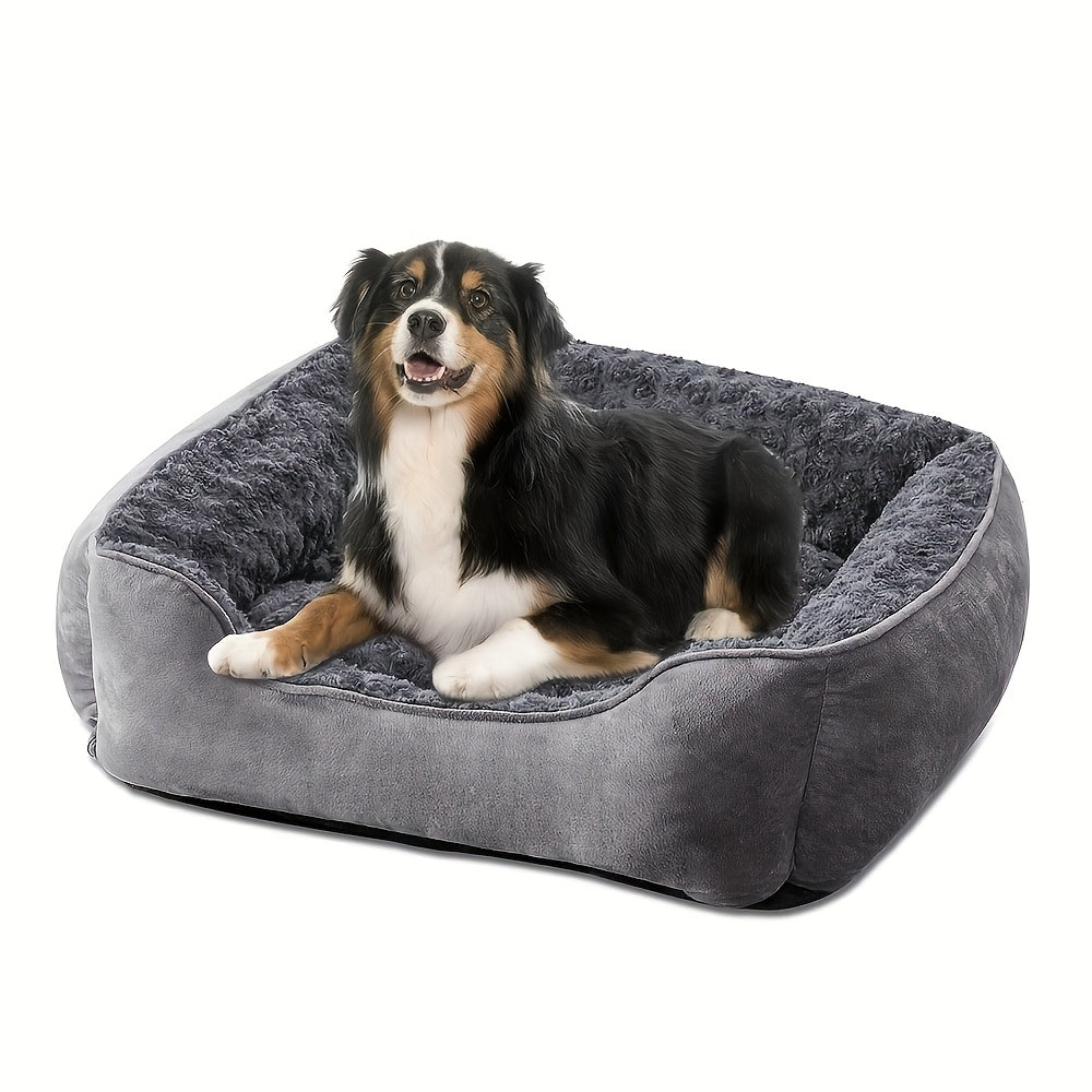 Cozy Plush Dog Bed with Non-Slip Bottom for All Breeds