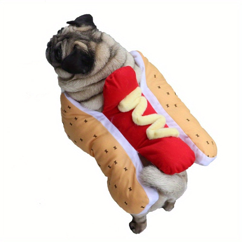 Funny Hot Dog Costume For Dogs And Cats Winter Outfit
