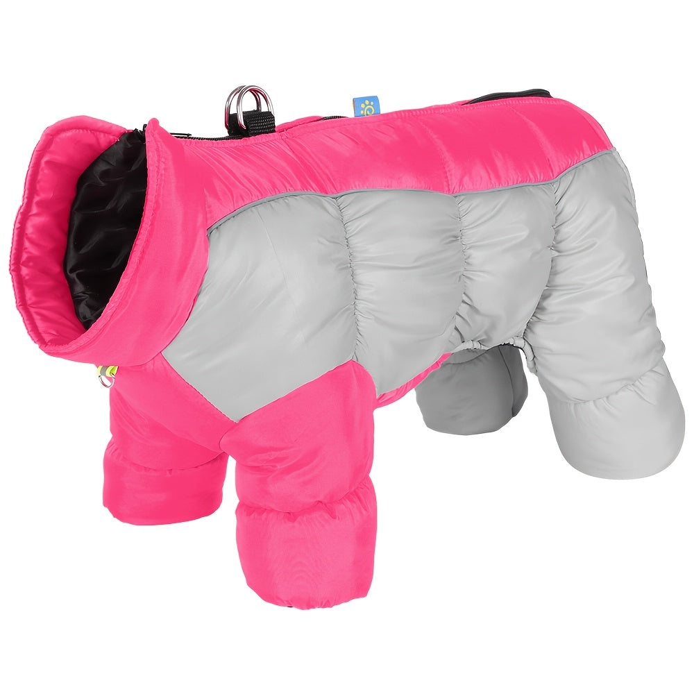 Pet Thermal Insulated Reflective Four Legged Dog Jacket For Small Dogs