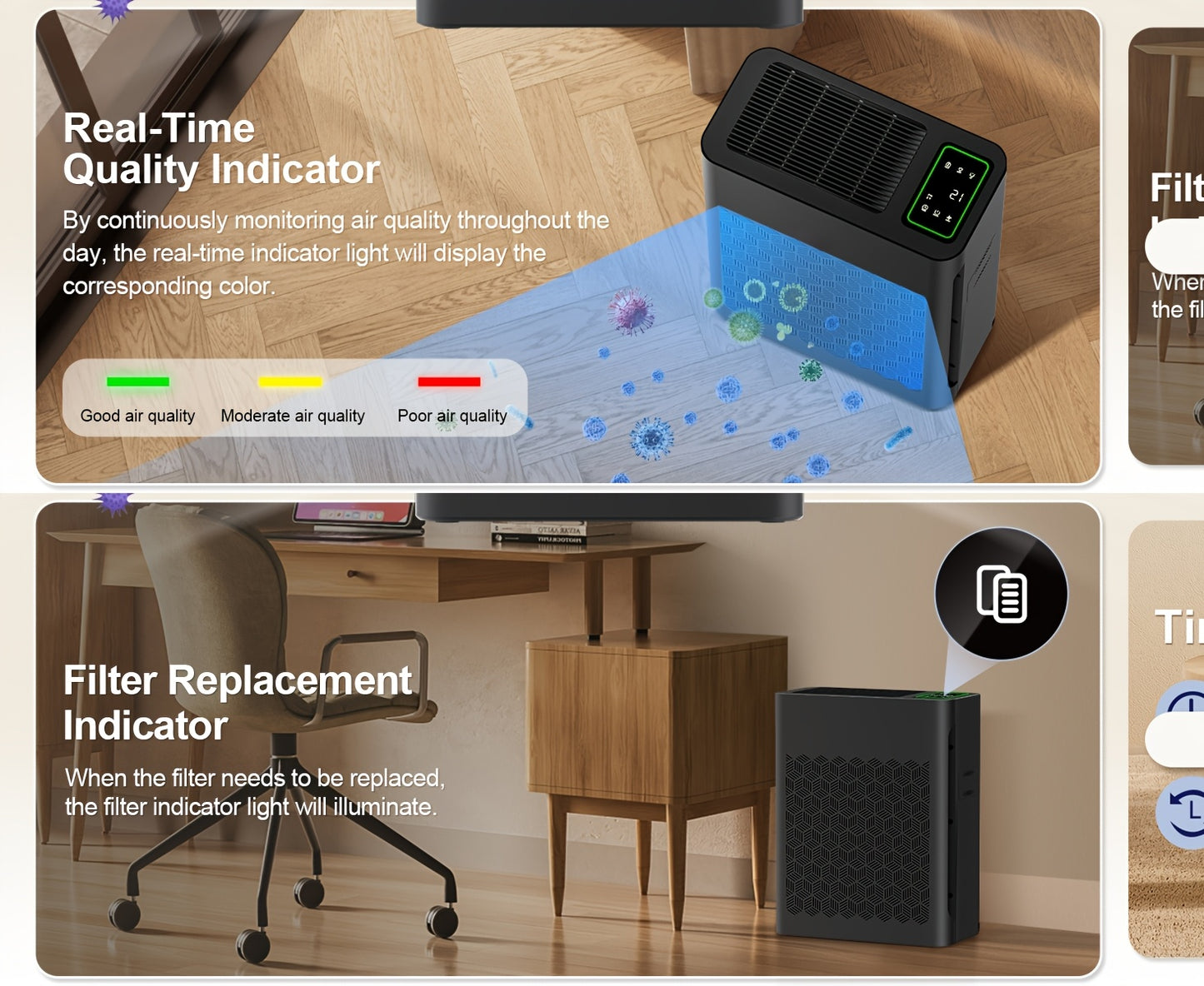 Tolife Intelligent Air Purifier Real Time Air Quality