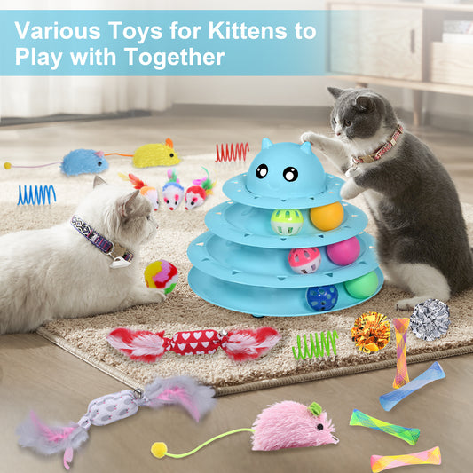 Upsky Cat Toys Roller Turntable Set for Indoor Cats