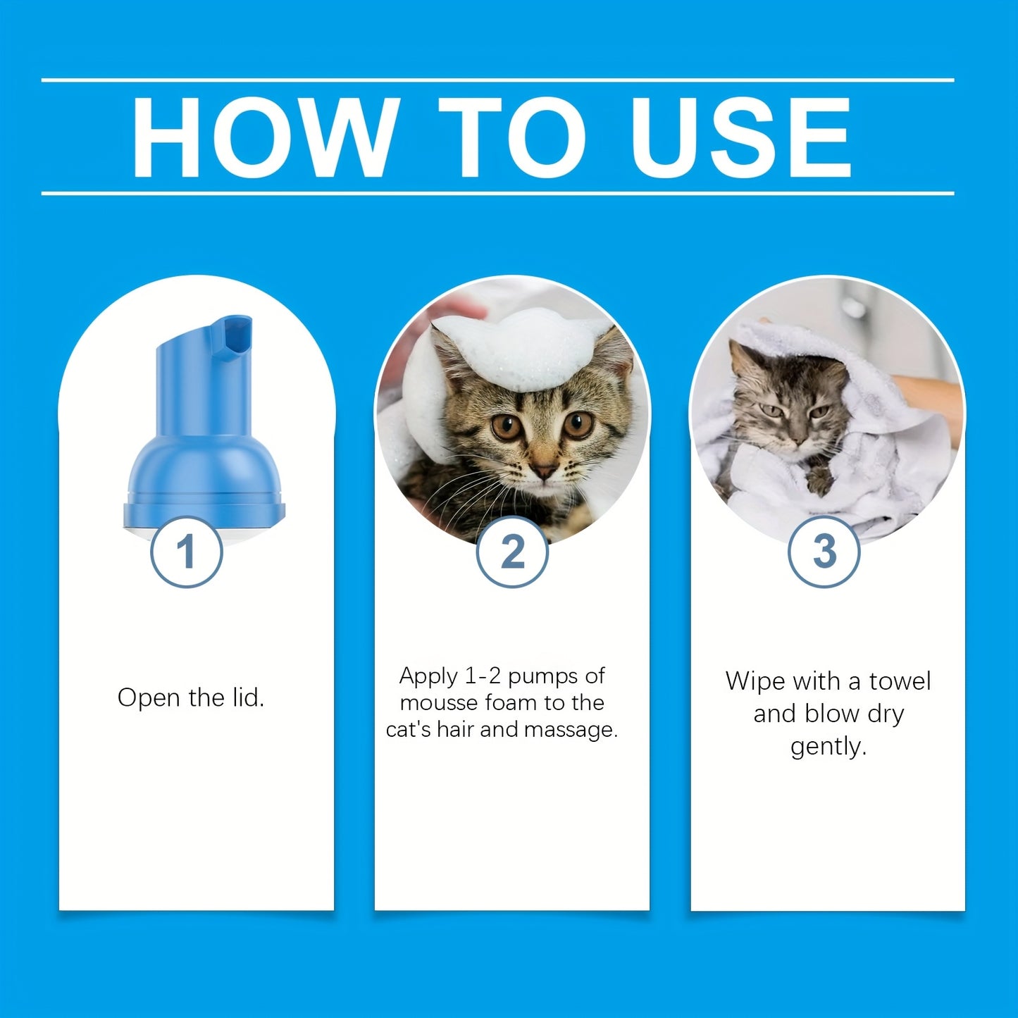 Waterless Shampoo For Cats And Dogs With Foot Cleaner Brush