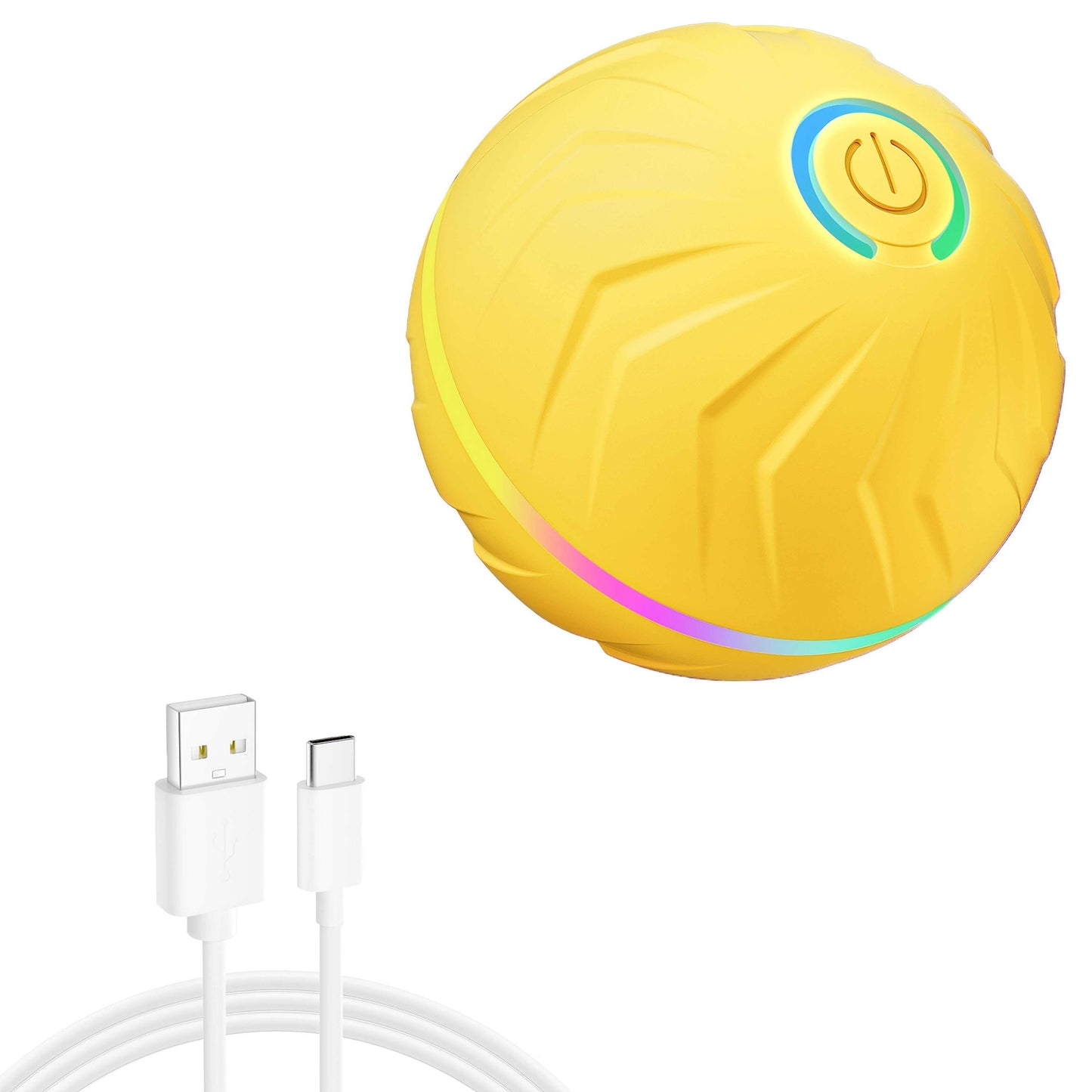 Smart Dog Teasing Ball, Interactive, Random Rolling & Jumping, Colorful Lights, Super Long 4-Hour Life, Includes Charging Cable & Manual, Multi-Surface Rolling & Jumping, Suitable for Tile Floors, Lawns, and Carpets