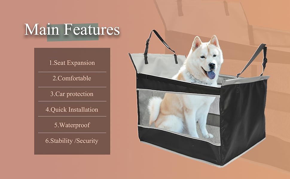 Foldable Dog Kennel For Cars With Safety Belt System
