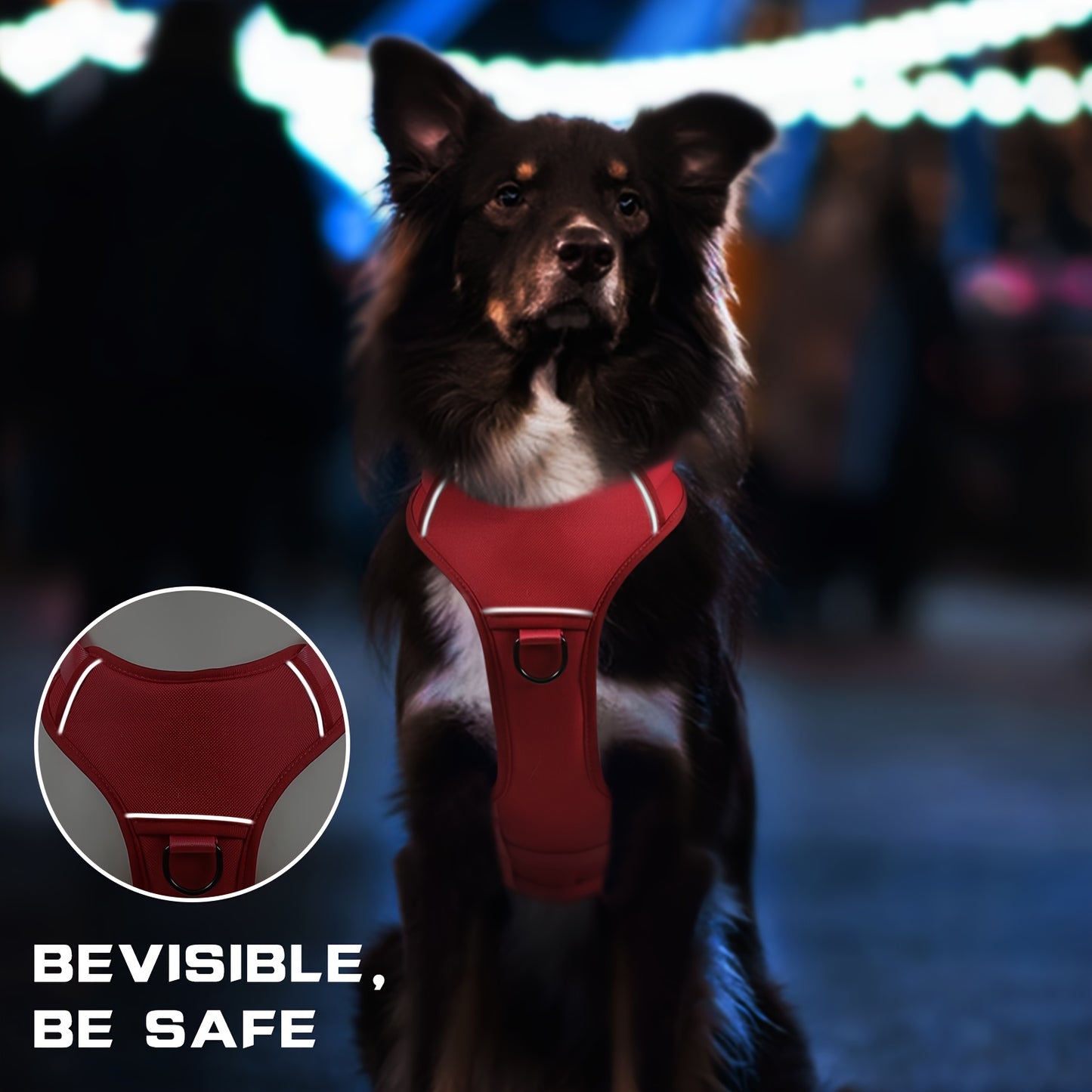Escape-Proof Dog Harness with Reflective No-Pull Design