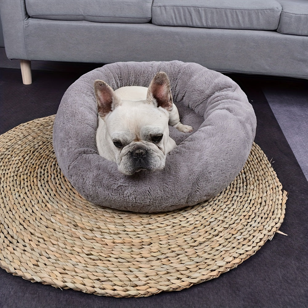 CANILE Plush Dog Cat Bed Round Nest Christmas Blanket