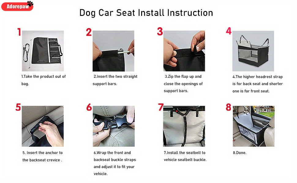 Foldable Dog Kennel For Cars With Safety Belt System