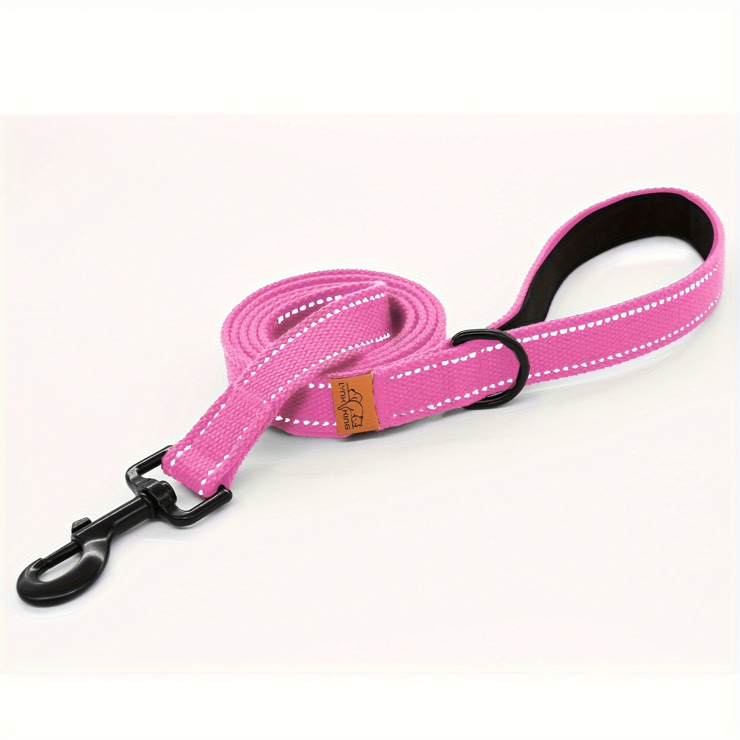 Reflective Nylon Dog Leash with Padded Handle and Swivel Hook