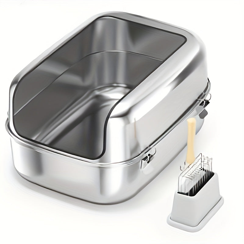 Stainless Steel Cat Litter Box for Easy Cleaning and Durability
