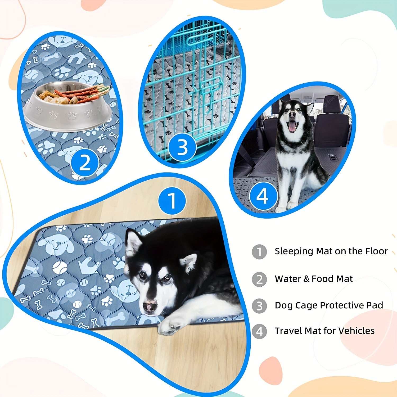 Pet Pee Pads, Washable And Reusable Dog Pee Pads, Absorbent Dog Bed Pad Mat With Non-Slip Bottom, Pet Potty Training Pad For Playpen, Crate And Floor