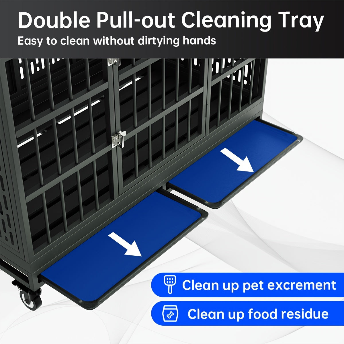SNUOWUDog Heavy Duty Dog Crate With Wheels