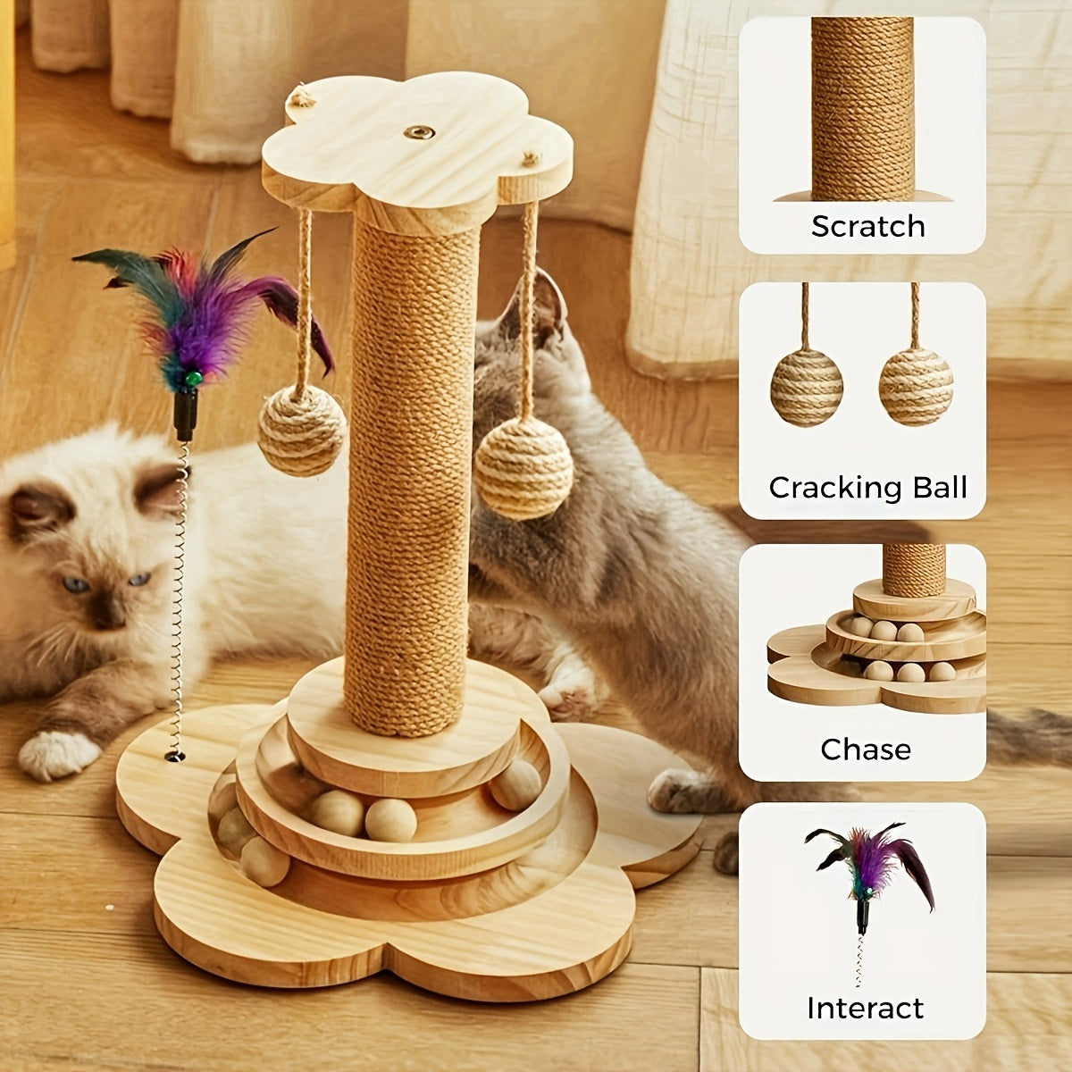 Natural Sisal Cat Scratching Pillar Toy for Happy Felines