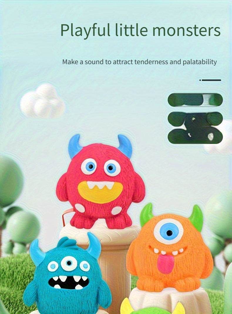 Fun Squeaky Monster Dog Toy Latex Cartoon Design Small Breeds