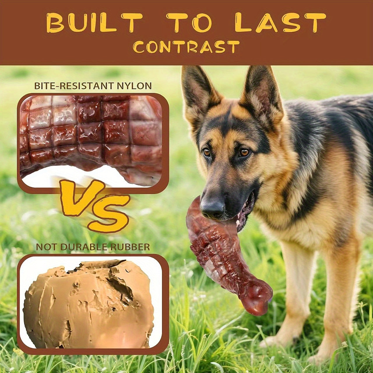 Durable Nylon Dog Chew Toys Realistic Bone Shape Design