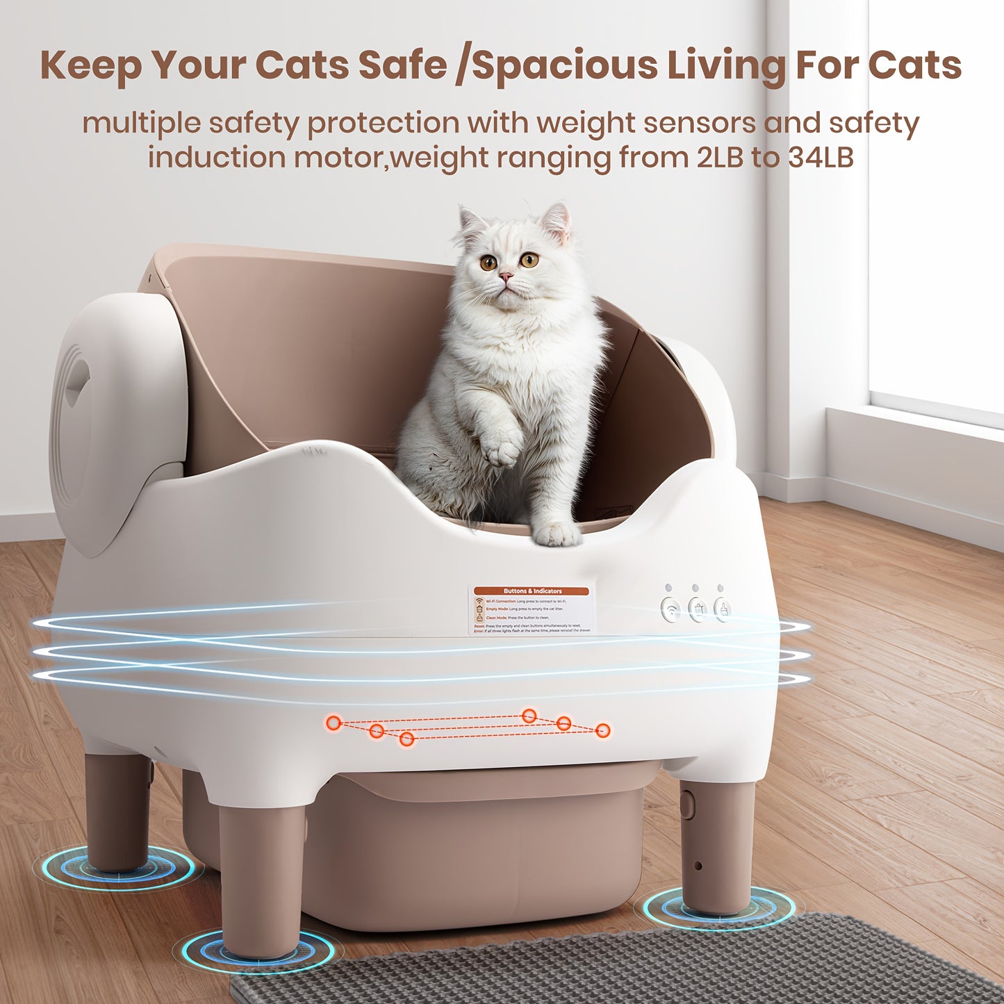 Smart Auto Self Cleaning Cat Litter Box With App Control