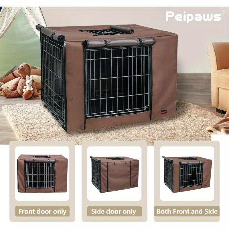 Waterproof Dog Crate Cover with Water Bottle Nozzle Access