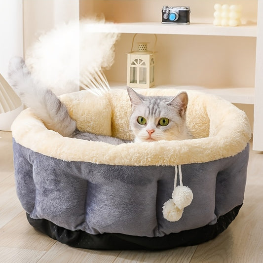SoulTimes Cat Bed Plush Lining Cozy Indoor Outdoor Space Saving