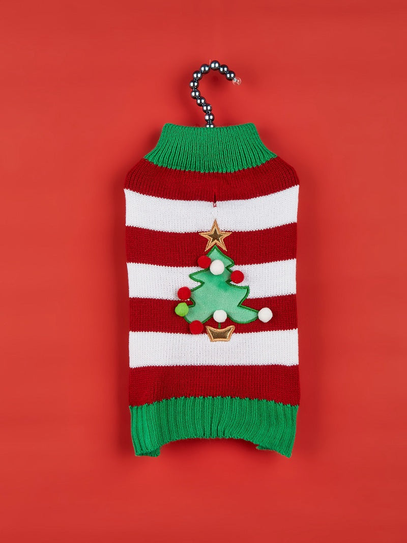 Christmas Santa Claus Knit Dog Sweater Acrylic Winter Pet Apparel