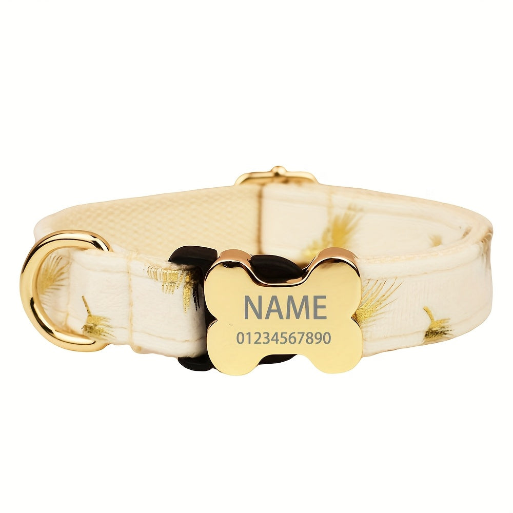 Personalized Dog Collar with Engraved ID Tag and Adjustable Design