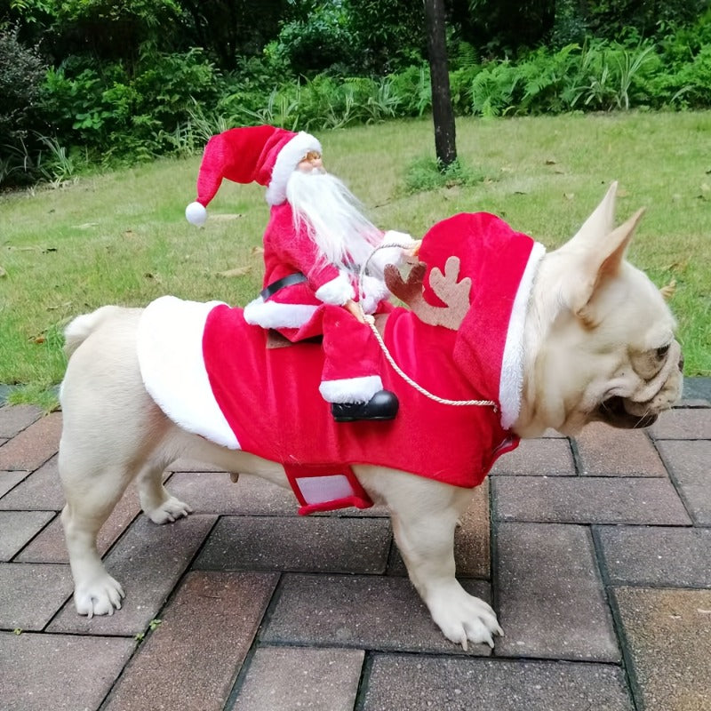Santa Claus Dog Costume Christmas Outfit With Easy Buckle Collar