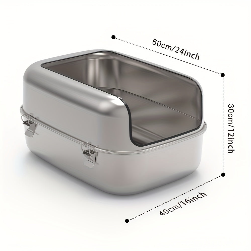 Stainless Steel Cat Litter Box for Easy Cleaning and Durability