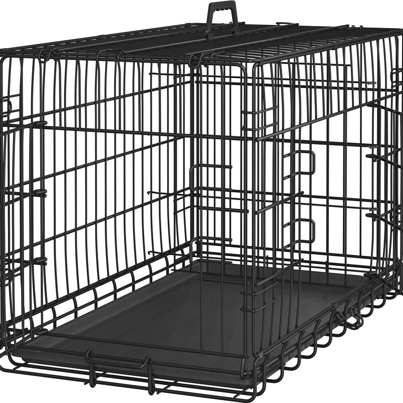 Costoffs Foldable Metal Cage For Dogs And Chickens With Divider And Removable Tray Portable Travel Cage