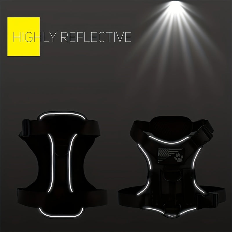 Reflective Dog Harness with Patches for Easy Control