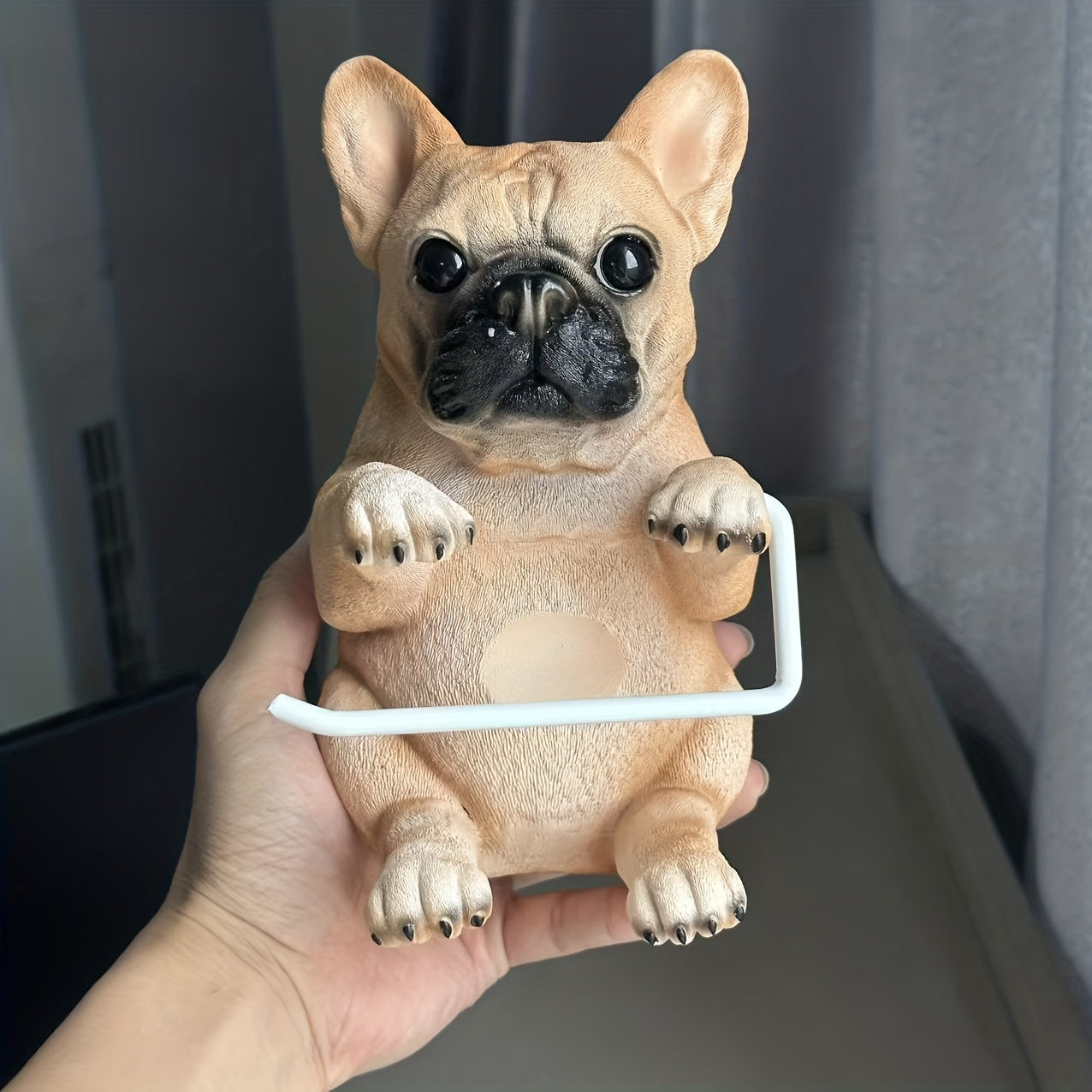 Rustic Cartoon Dog Tissue Holder Resin Home Decor Accent