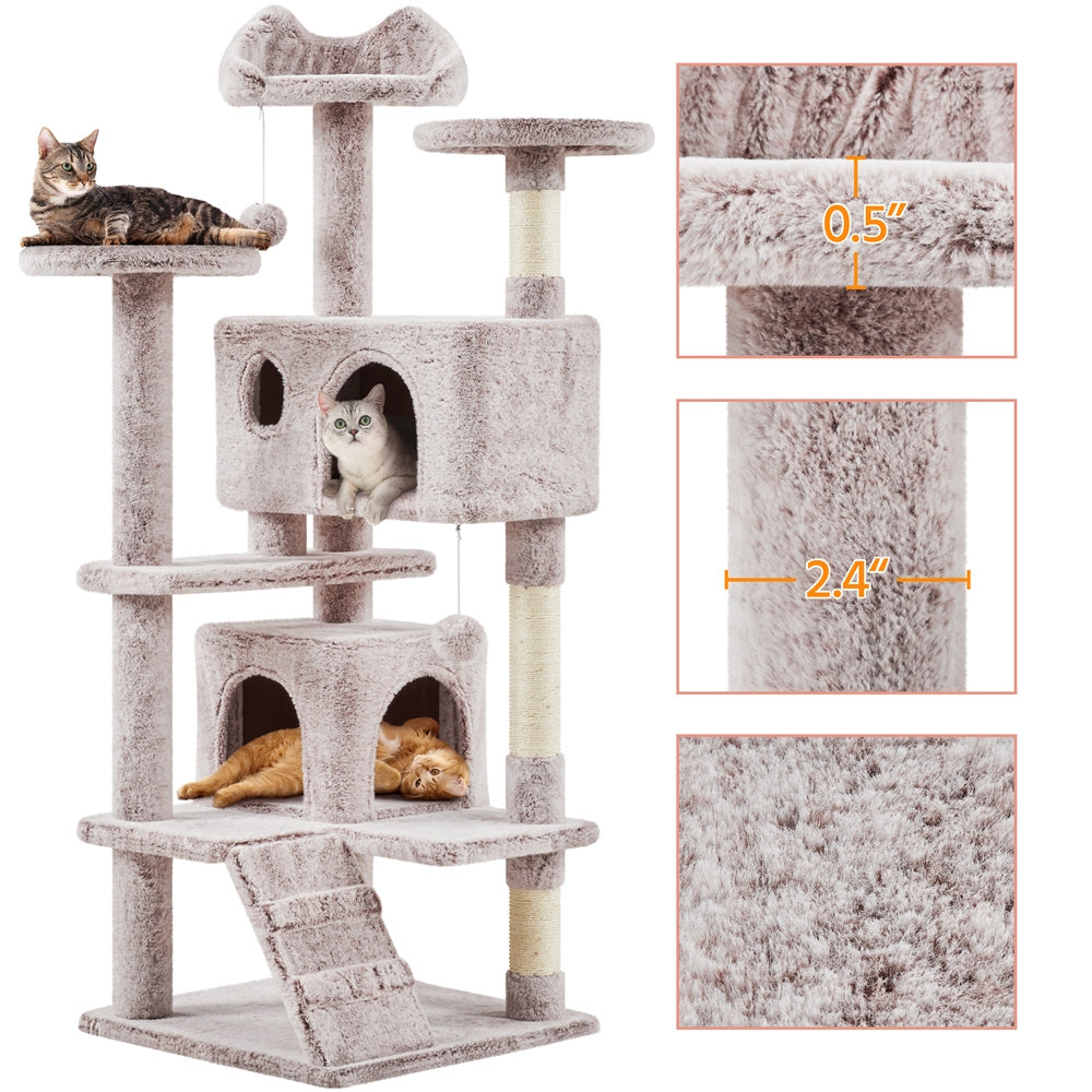 Costoffs Multilevel Cat Tree with Fluffy Condos and Scratching Posts