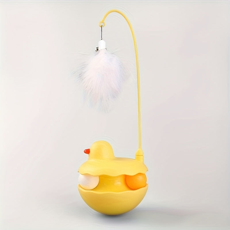 Interactive Duck Weeble Wobble Cat Toy Detachable Washable