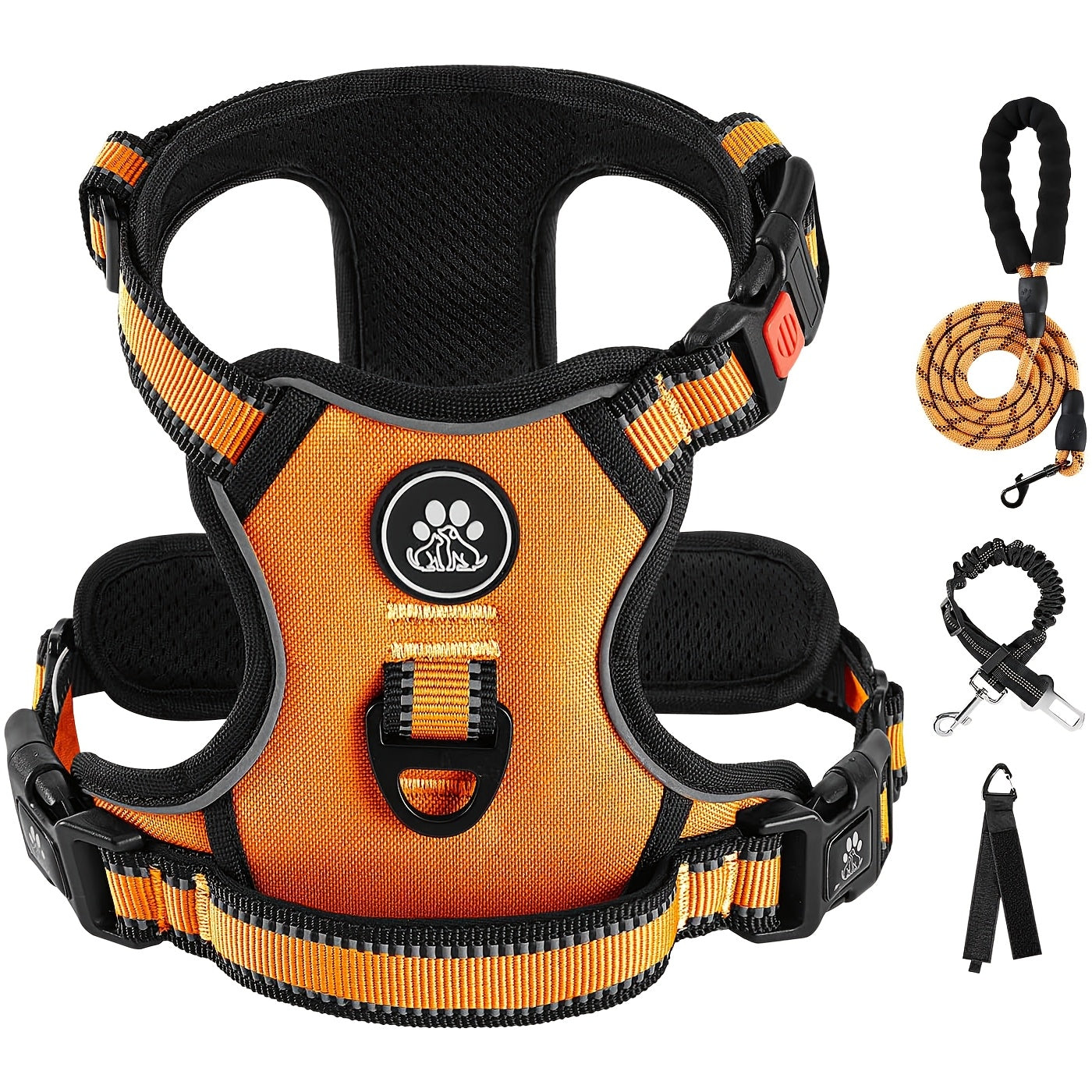 No Pull Reflective Dog Harness and Collar Set for All Dogs