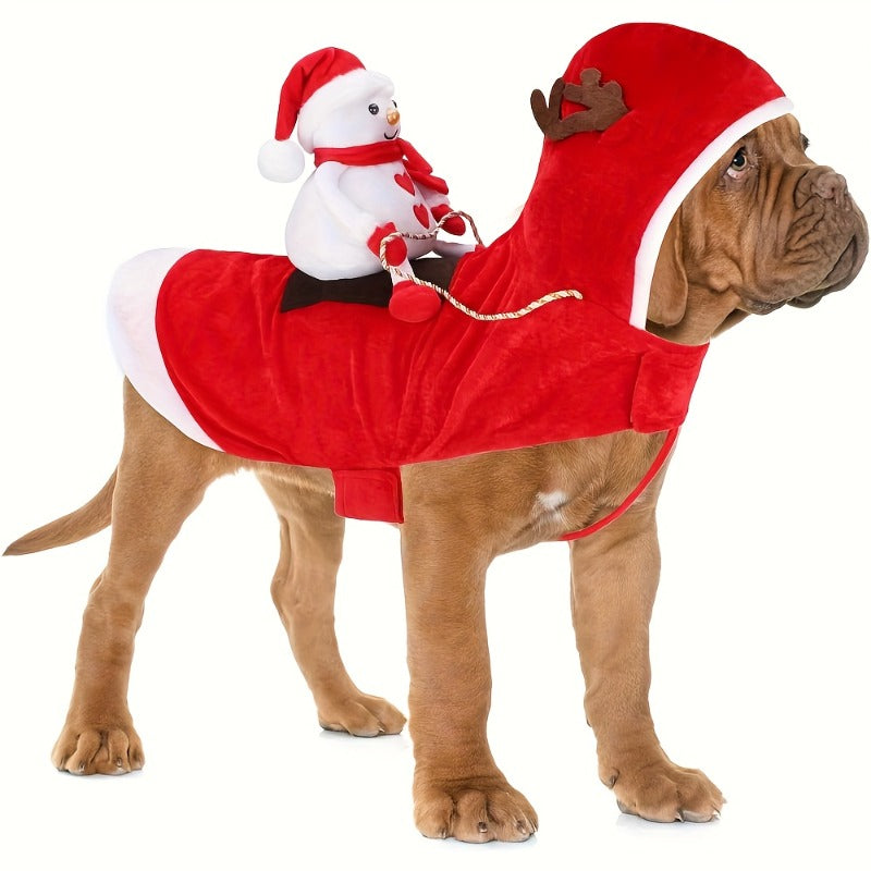 Santa Claus Dog Costume Christmas Outfit With Easy Buckle Collar