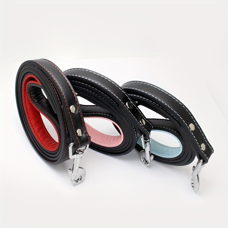 Personalized Leather Dog Collar And Leash Set With Engraving