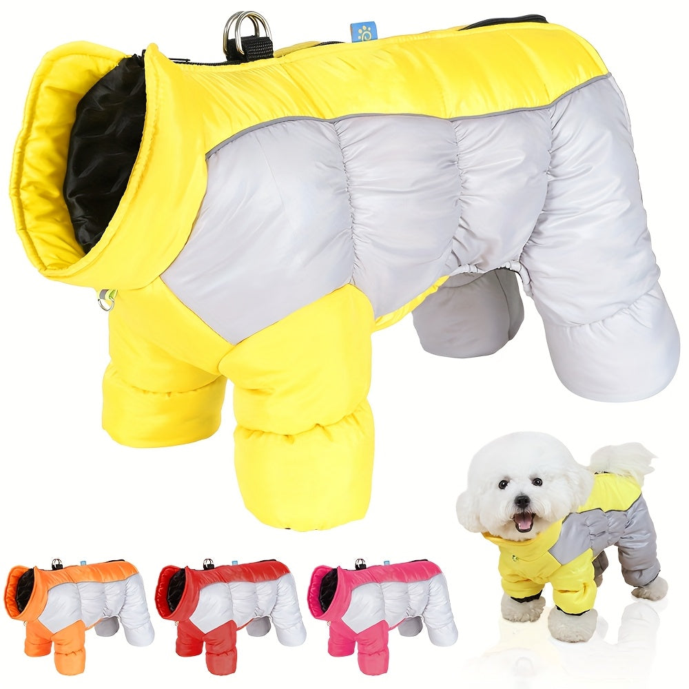 Pet Thermal Insulated Reflective Four Legged Dog Jacket For Small Dogs