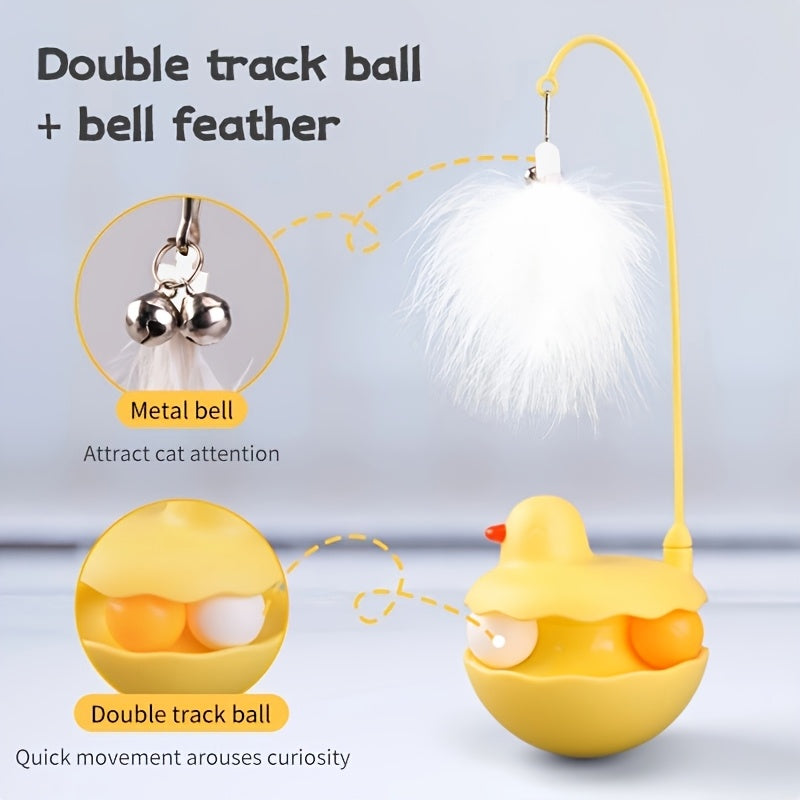 Interactive Duck Weeble Wobble Cat Toy Detachable Washable
