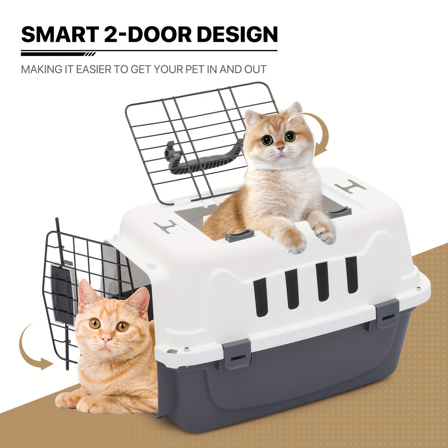 Top Loading Cat Carrier with Ventilation and Security Lock