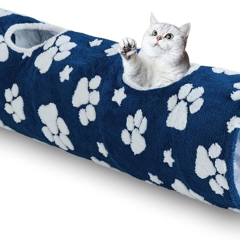 Collapsible Cat Tunnel With Play Balls And Flower Design For Indoor Cats