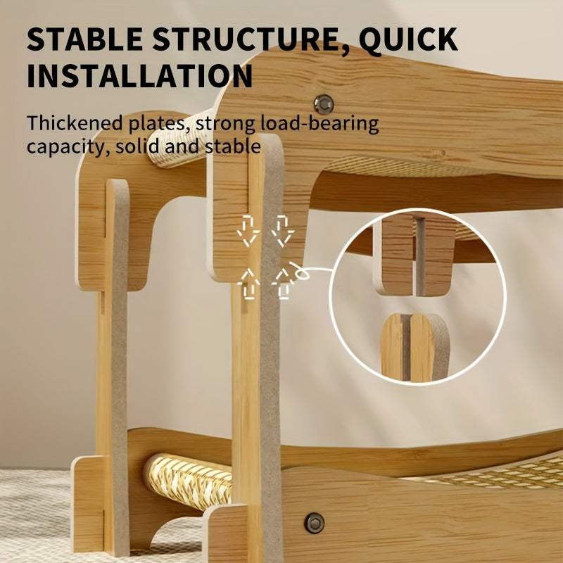 2-in-1 Double Layer Cat Bed & Scratching Post, Stackable Cat Tree Condo with Sisal Scratching Surface, Removable Washable Cushion, Multi-Level Platforms for Large Cats - Space-Saving Furniture, Ideal Gift for Cat Owners