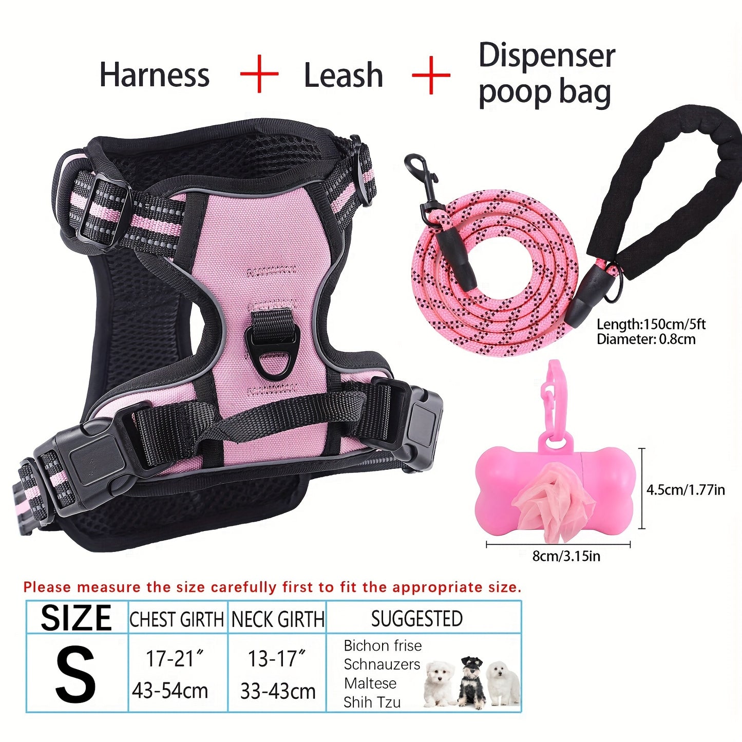 YIWGM Dog Harness And Leash Set With Easy Control Handle