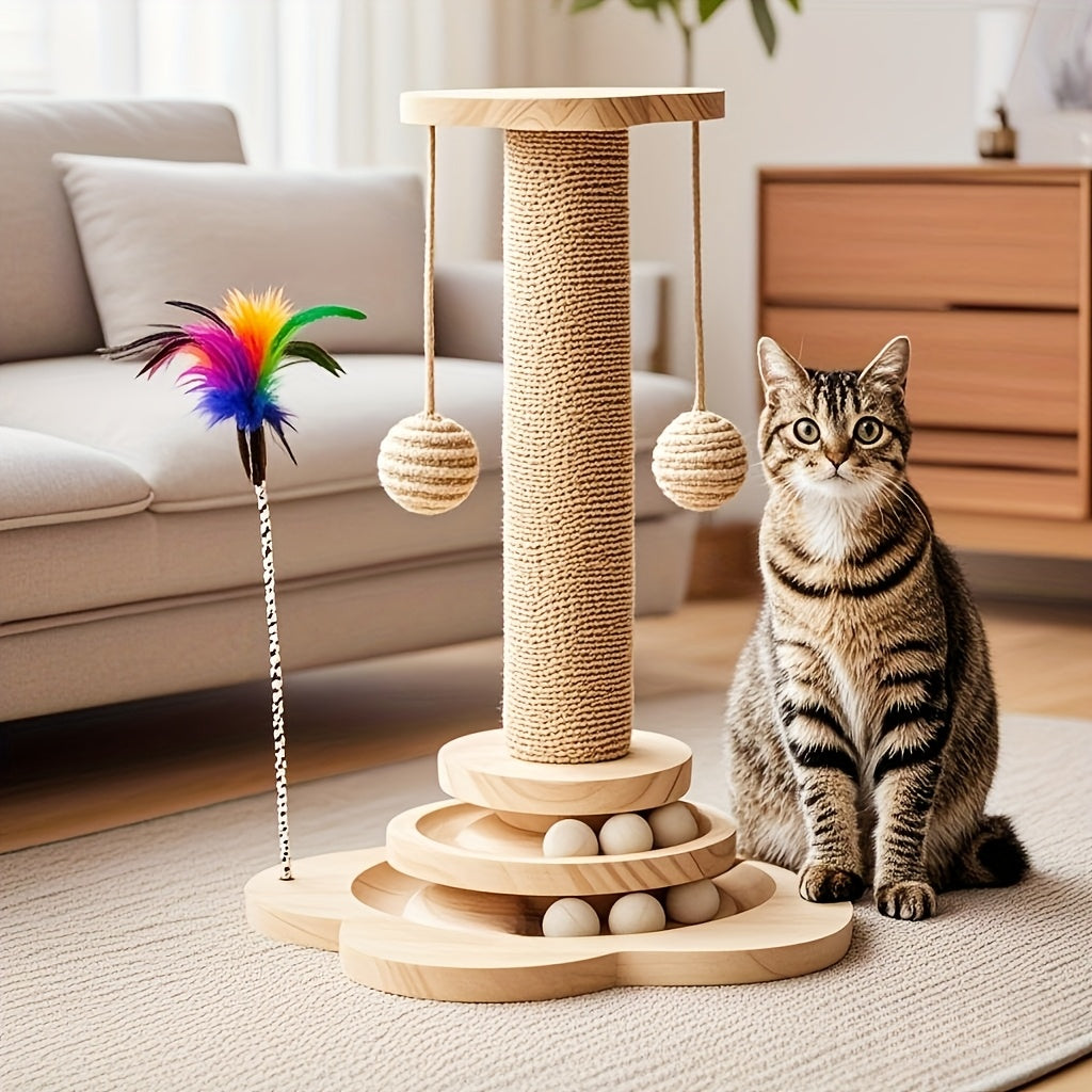 Natural Sisal Cat Scratching Pillar Toy for Happy Felines