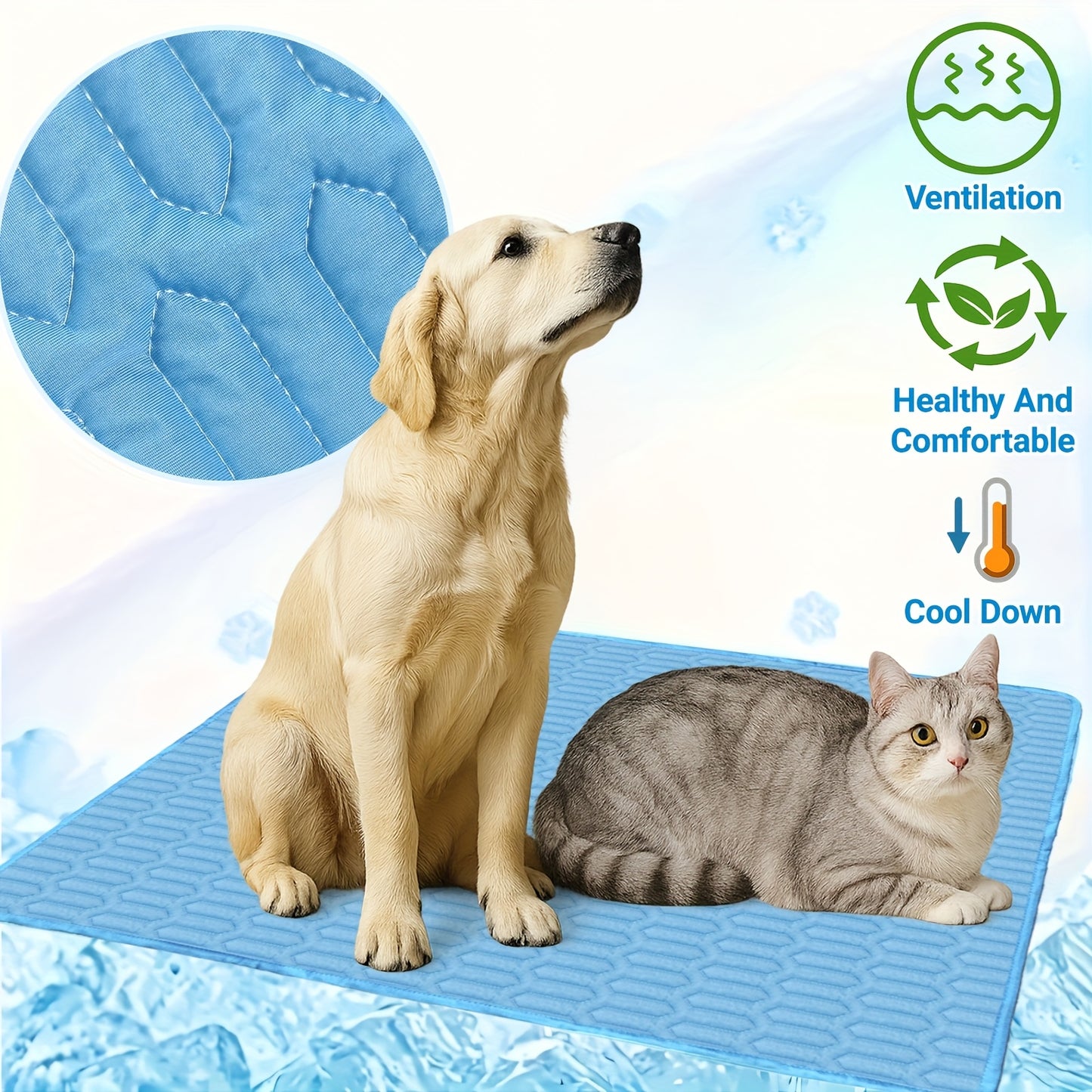 Summer Cooling Mat for Cats and Dogs Keep Pets Comfortable