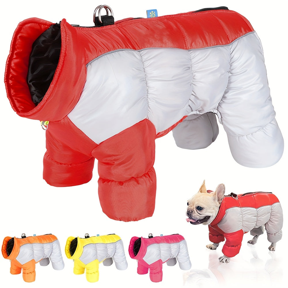 Pet Thermal Insulated Reflective Four Legged Dog Jacket For Small Dogs